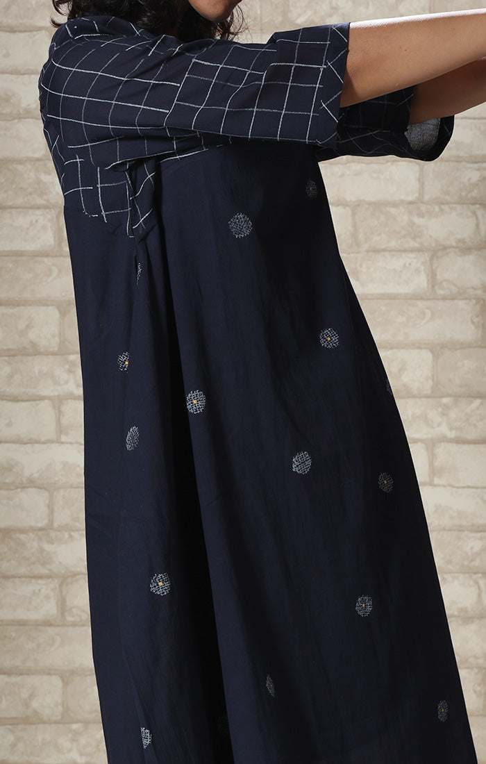 Indigo Handblock Printed Tunic Dress