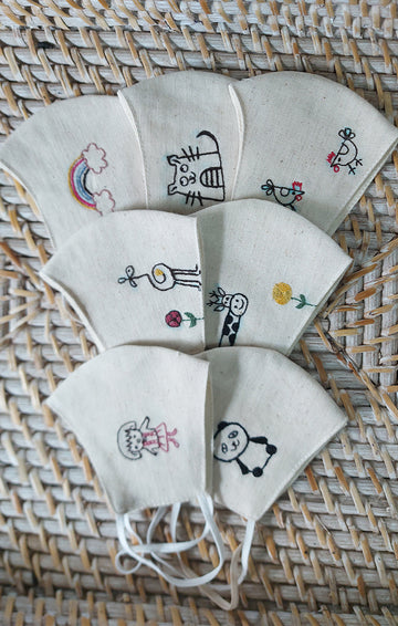 Embroidered set of 4 Cloth Mask - All Age Groups