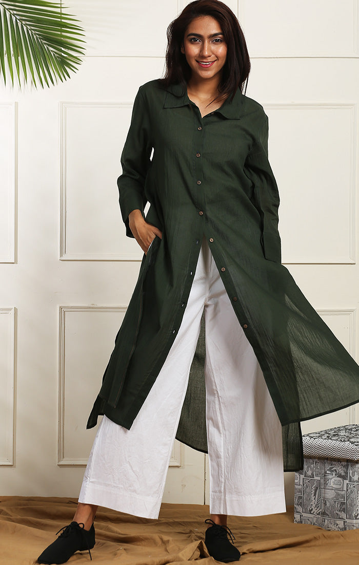 Olive Green Shirt Dress /Long Tunic Ihaworld Olive Green Shirt Dress /Long Tunic Ihaworld