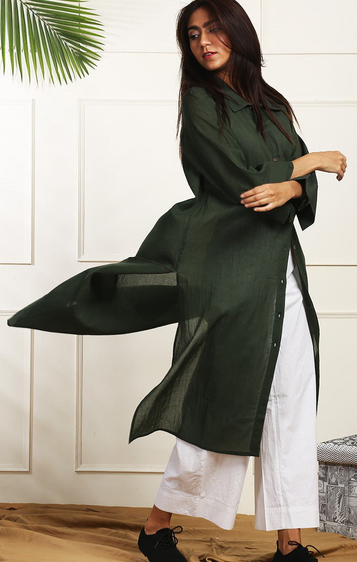 Olive Green Shirt Dress /Long Tunic Ihaworld Olive Green Shirt Dress /Long Tunic Ihaworld