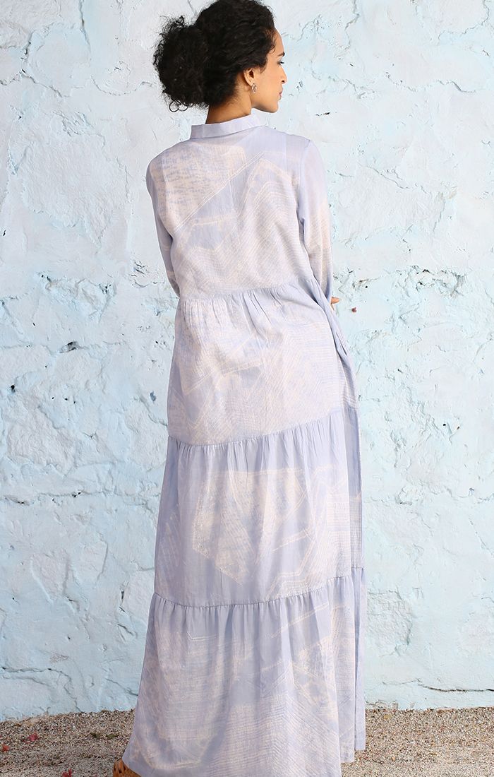 Powder Blue Maxi Dress with Sleeve