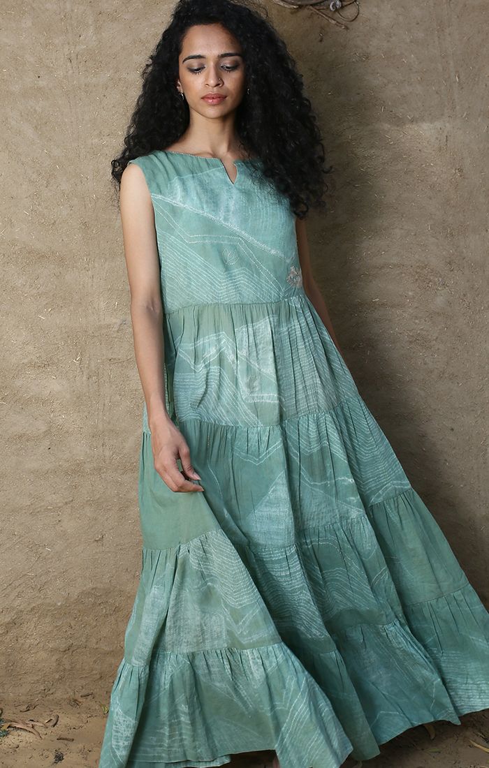 Jade Green Maxi Dress without Sleeve