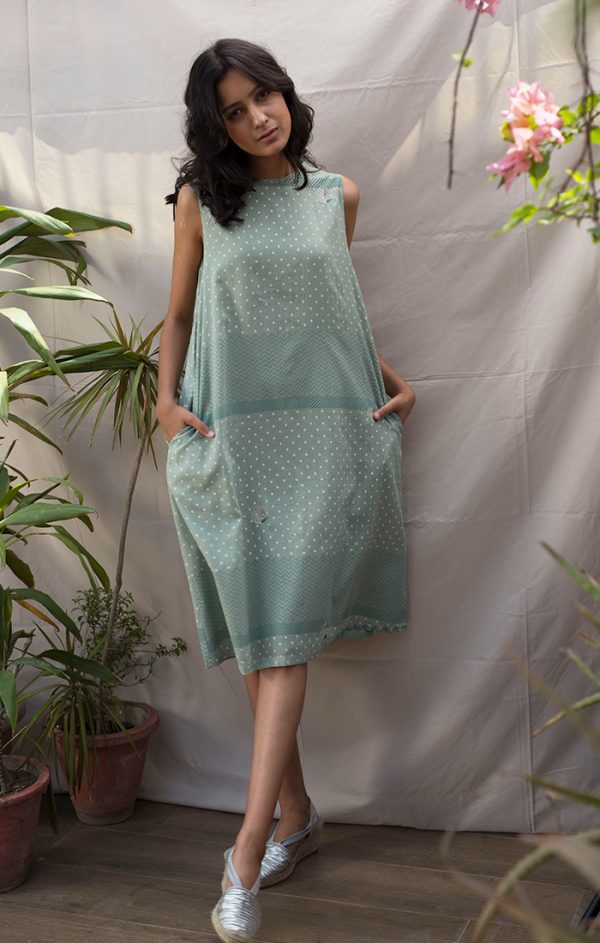 mint green tunic dress NicoBlu Shalimar Long Tunic Dress with Turquoise on Mint Julep Jewel Embellishment Petite-10 main image 1