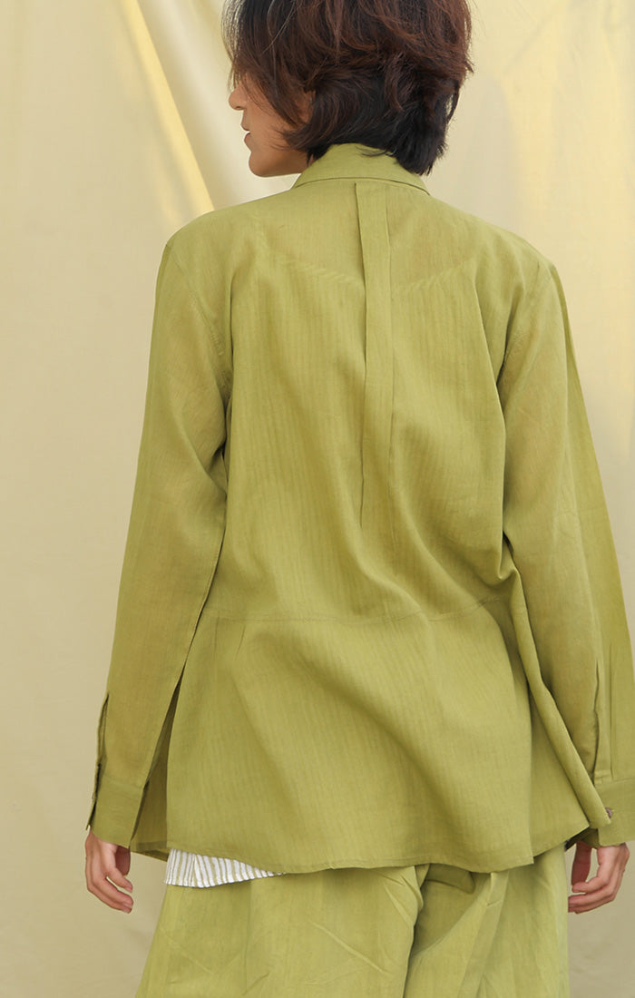 Handwoven Mul Shirt - Acid Green