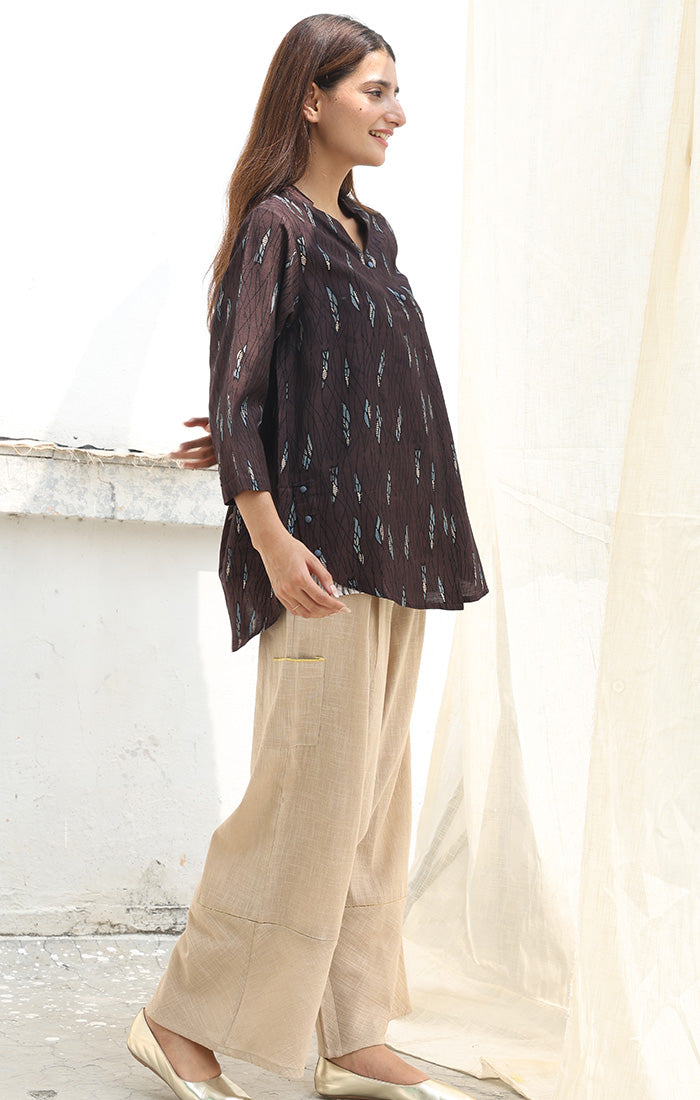 Ajrak Print Cedar Brown Top