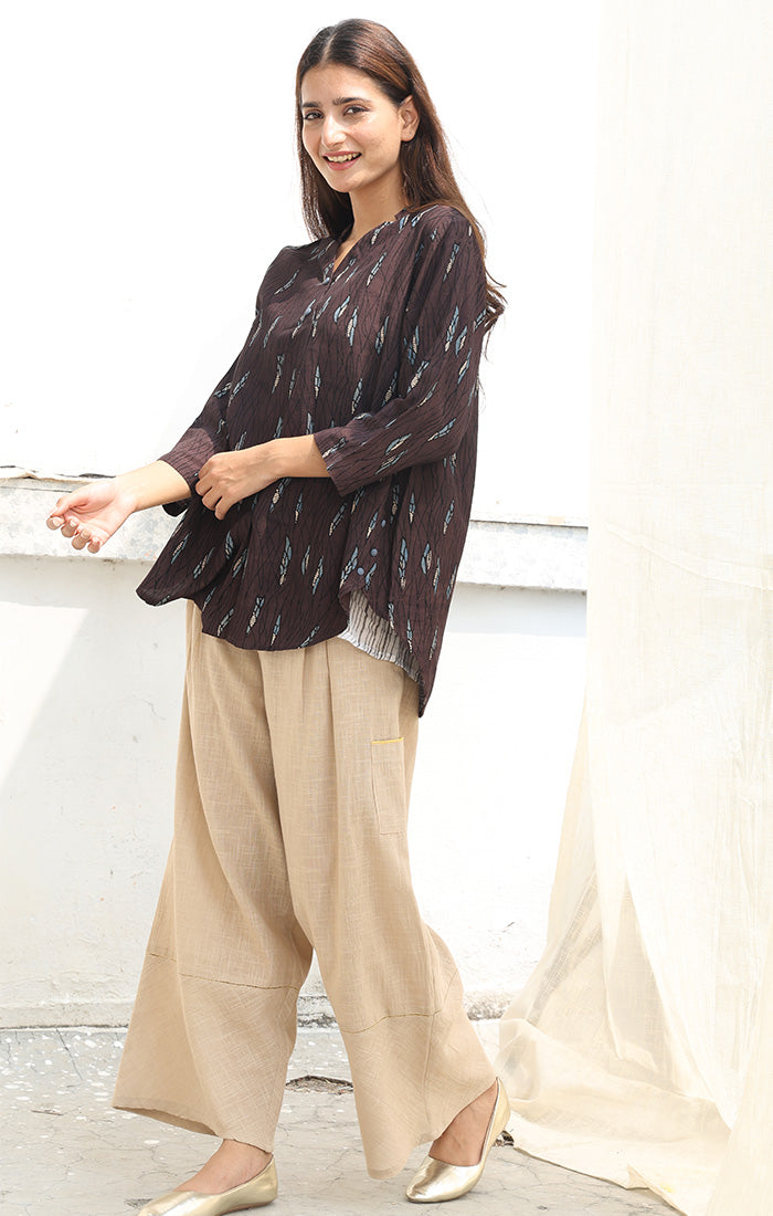Ajrak Print Cedar Brown Top