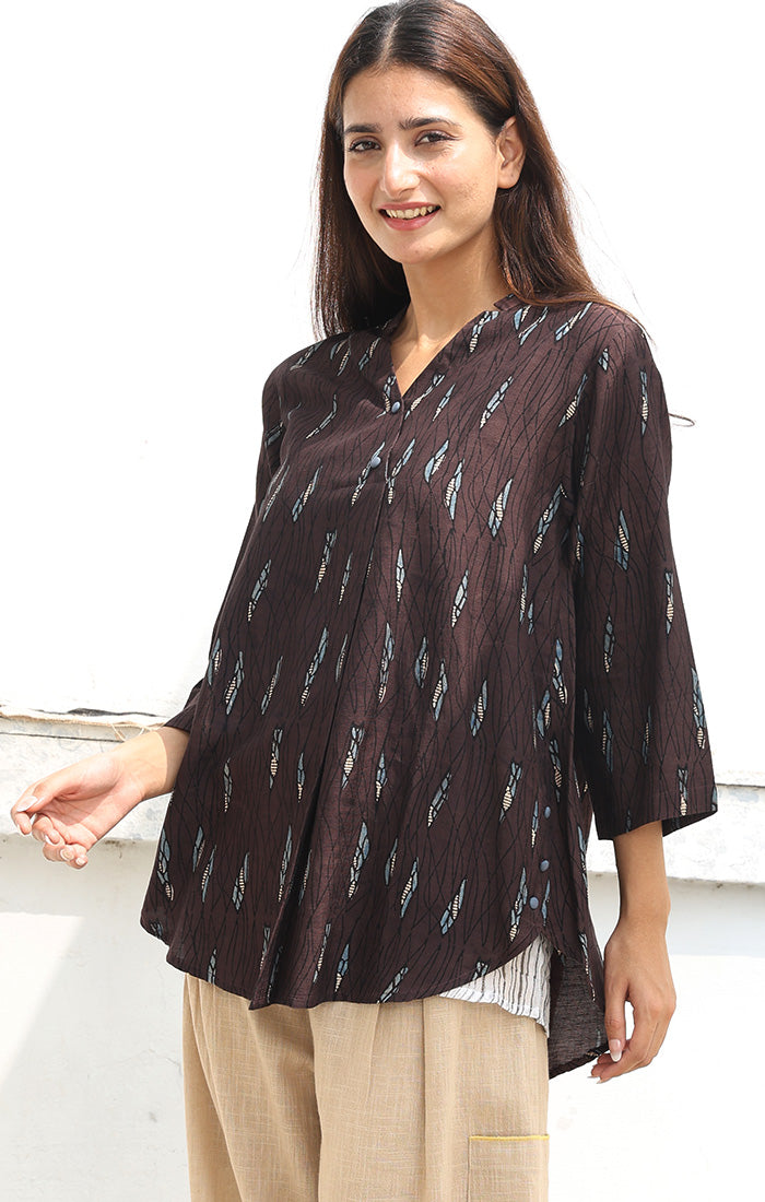 Ajrak Print Cedar Brown Top