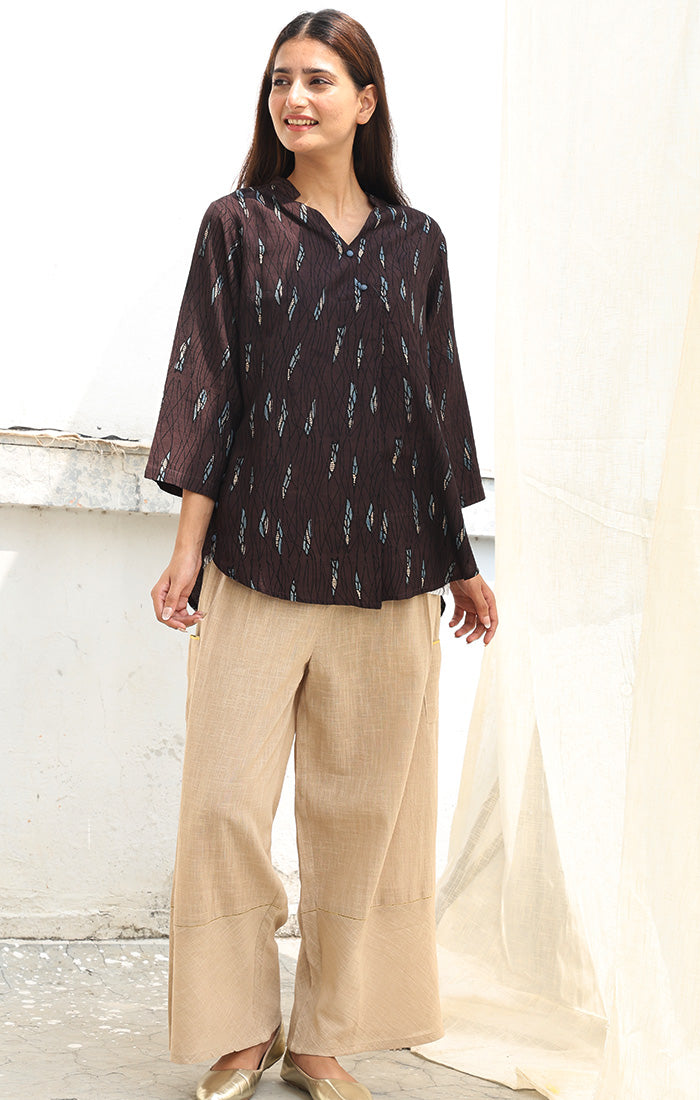Ajrak Print Cedar Brown Top