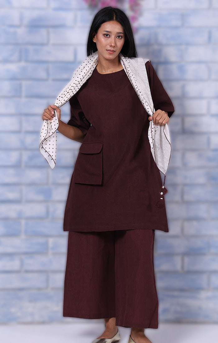 Pure Linen Tunic in Cinnamon