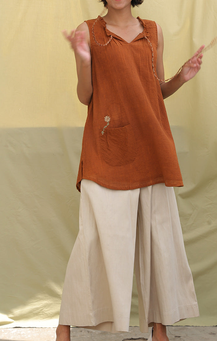 Russet Brown Cotton Crepe Town