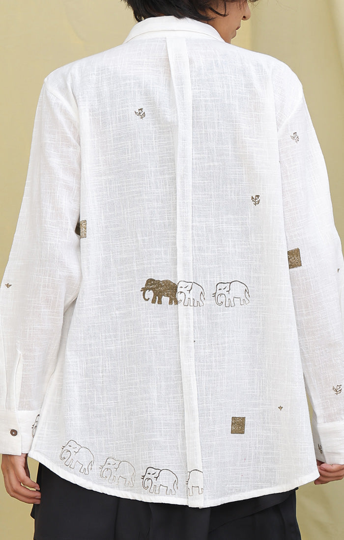 Ivory Handblock Printed Shirt