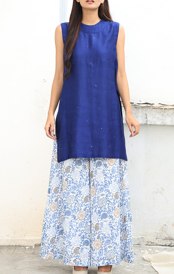 Midnight Blue Tunic with Mukeish