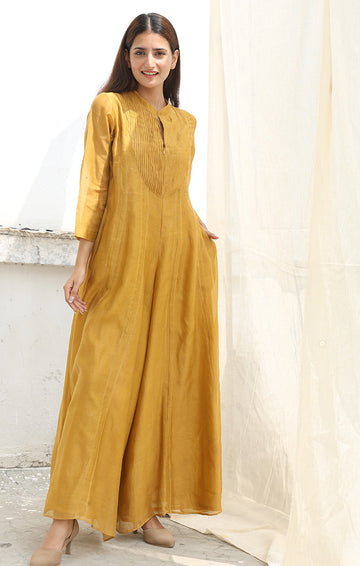 Mellow Gold Chanderi Jumpsuit