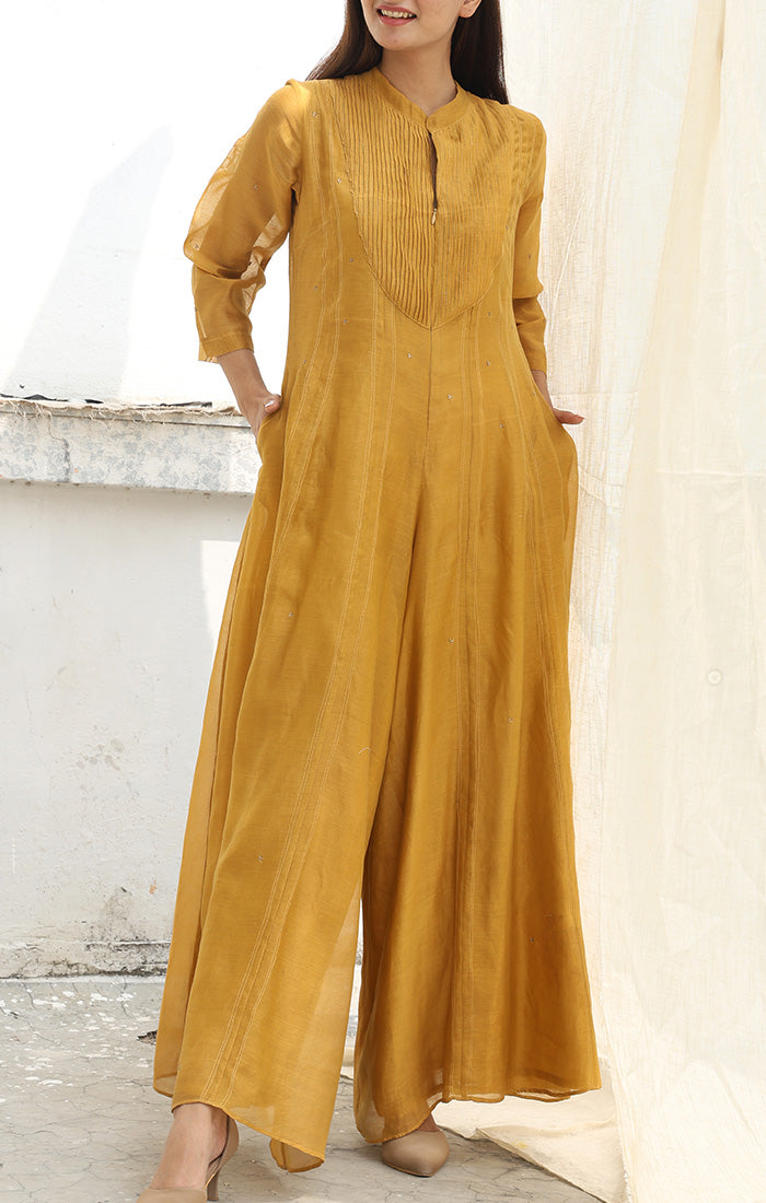 Mellow Gold Chanderi Jumpsuit