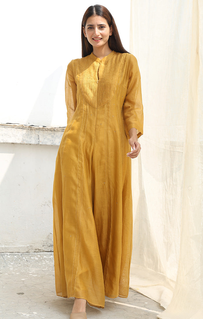 Mellow Gold Chanderi Jumpsuit