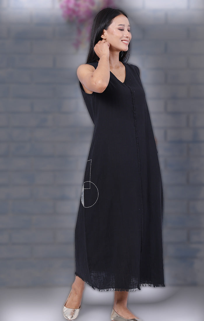 Sable Black Clamp Dye Organza Overlay