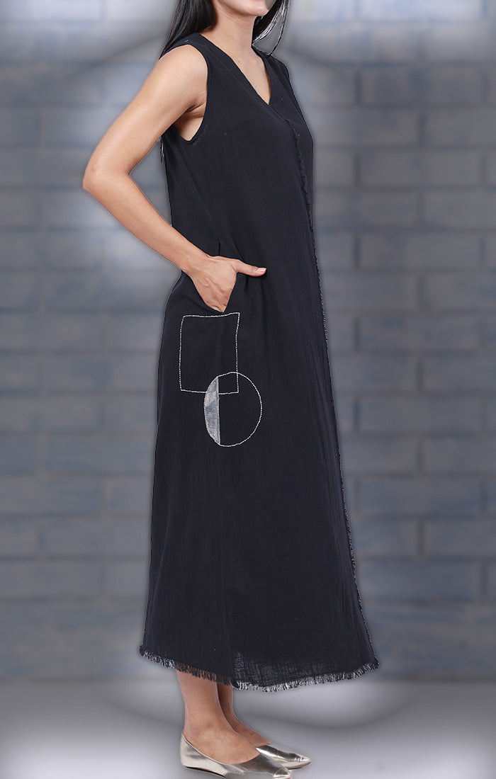 Sable Black Clamp Dye Organza Overlay