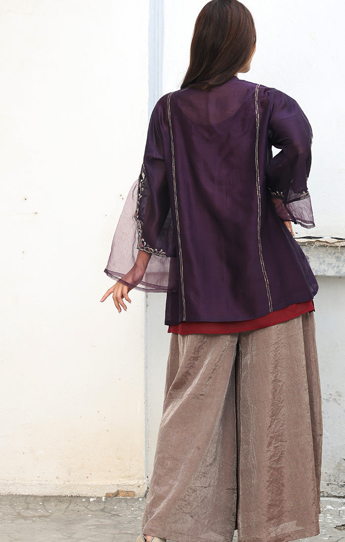 Chanderi Tunic in Purple Plum