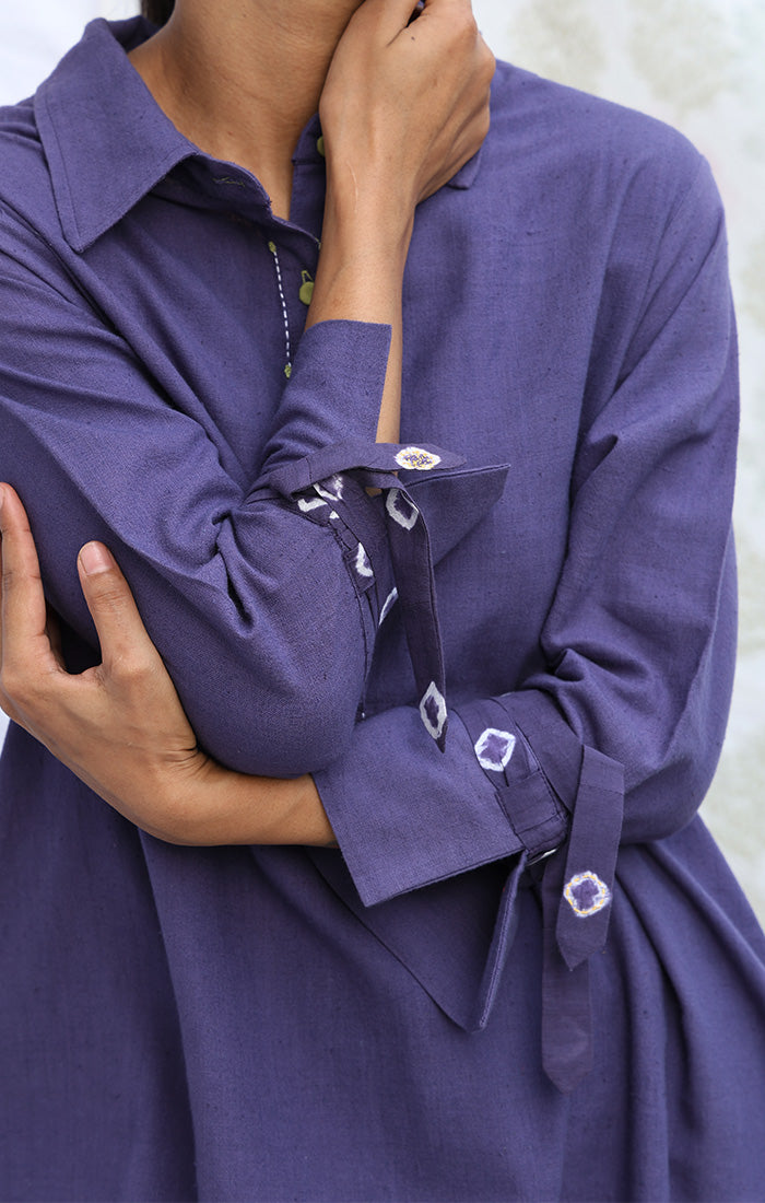 Russian Violet Handspun Handwoven Cotton Tunic