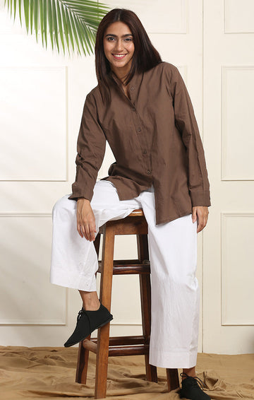 Handwoven Mul Shirt  - Cinnamon or white