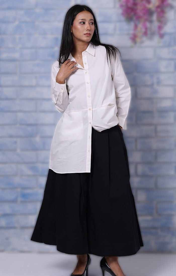 White organic Cotton Long Shirt