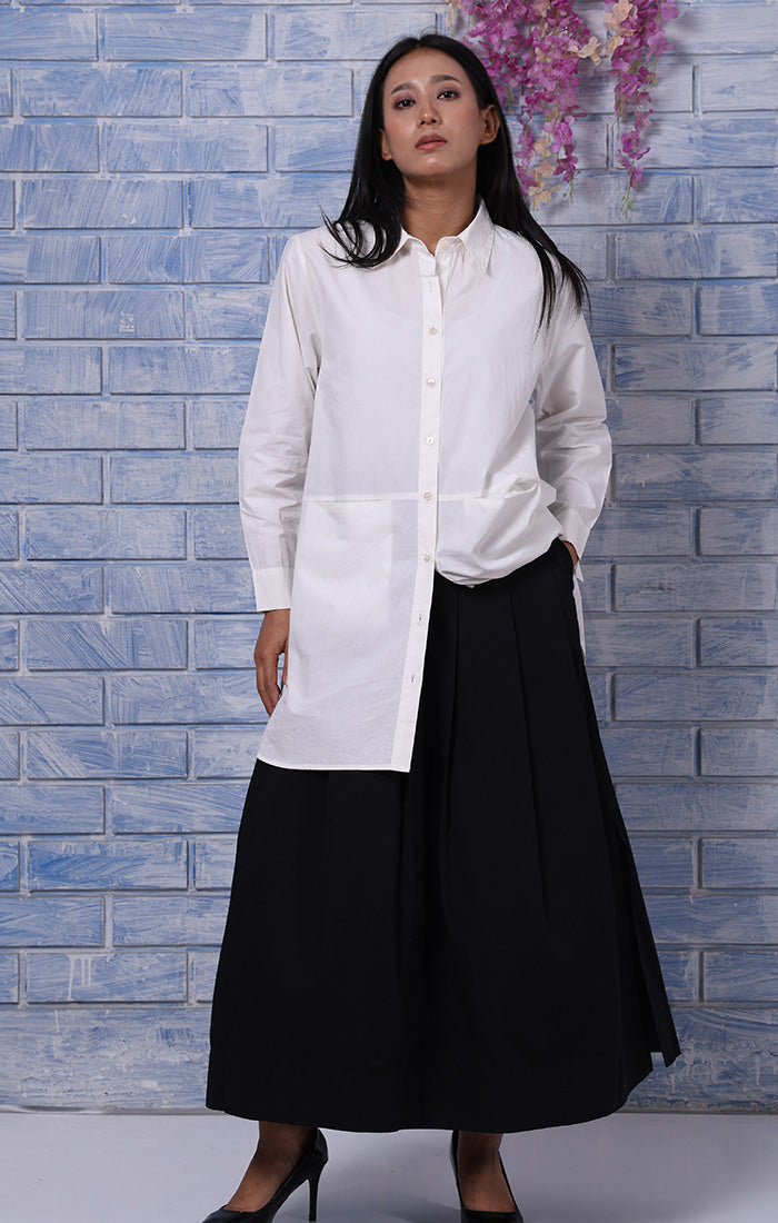 White organic Cotton Long Shirt