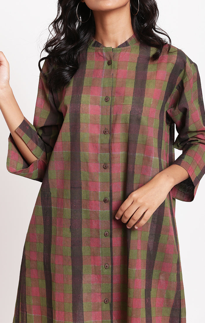 SALE - Shirt Dress Multi Colored Checks