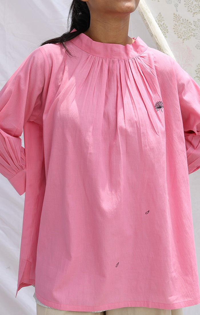 High Neck A line Top - Cherry Blossom Pink or Periwinkle Blue
