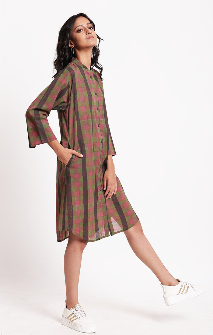 SALE - Shirt Dress Multi Colored Checks