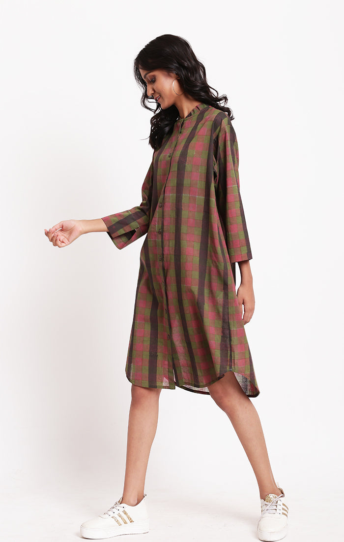 SALE - Shirt Dress Multi Colored Checks