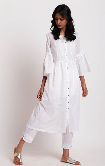 SALE-Tunic Dress - white with white sheer pants