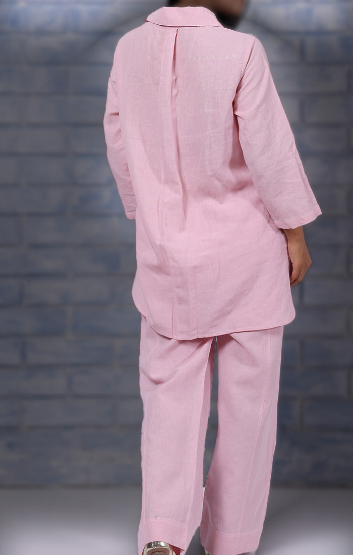 Pure Linen Shirt Cherry Blossom Pink