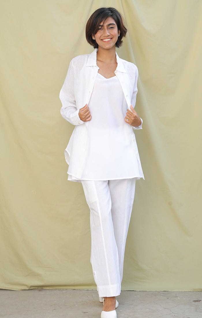 White Pure Linen Shirt