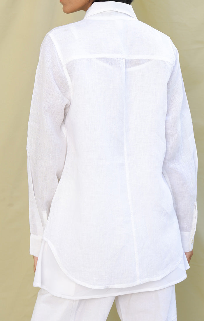White Pure Linen Shirt