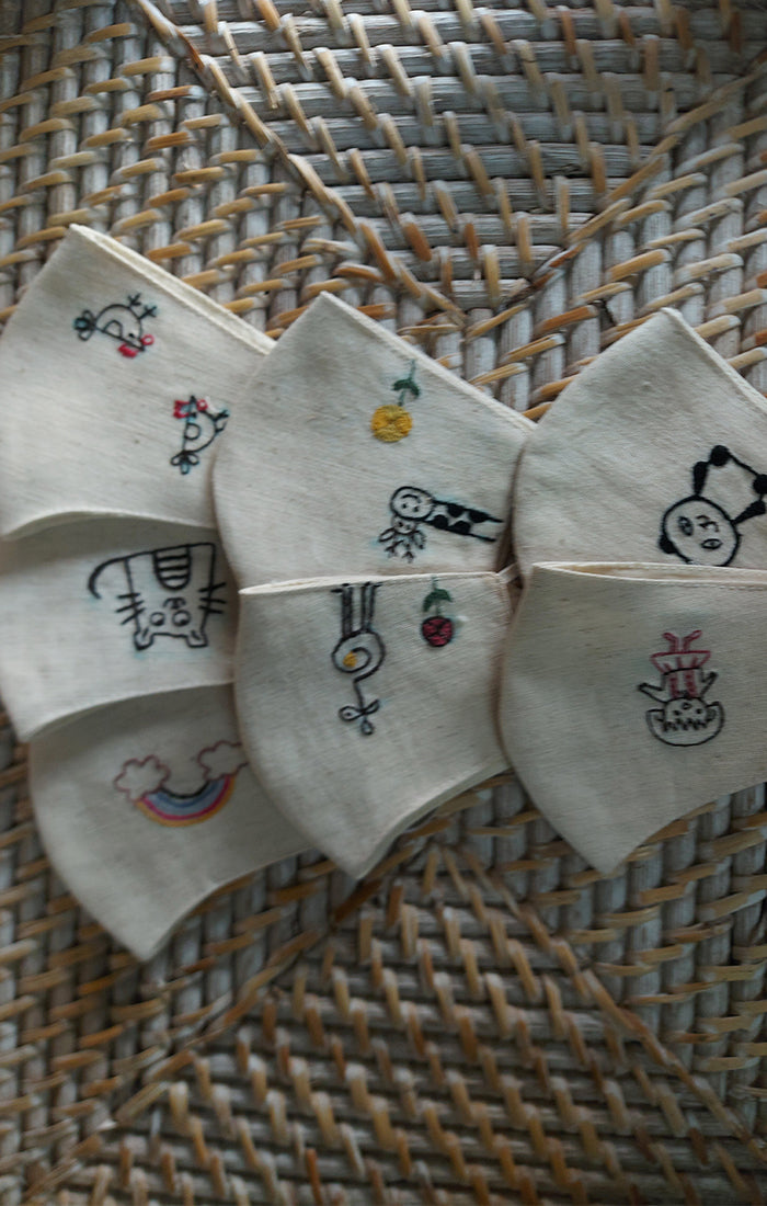 Embroidered set of 4 Cloth Mask - All Age Groups