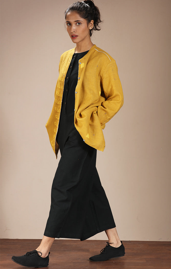 Classic Shirt Handspun Handwoven Cotton Mustard Ombre main image 0