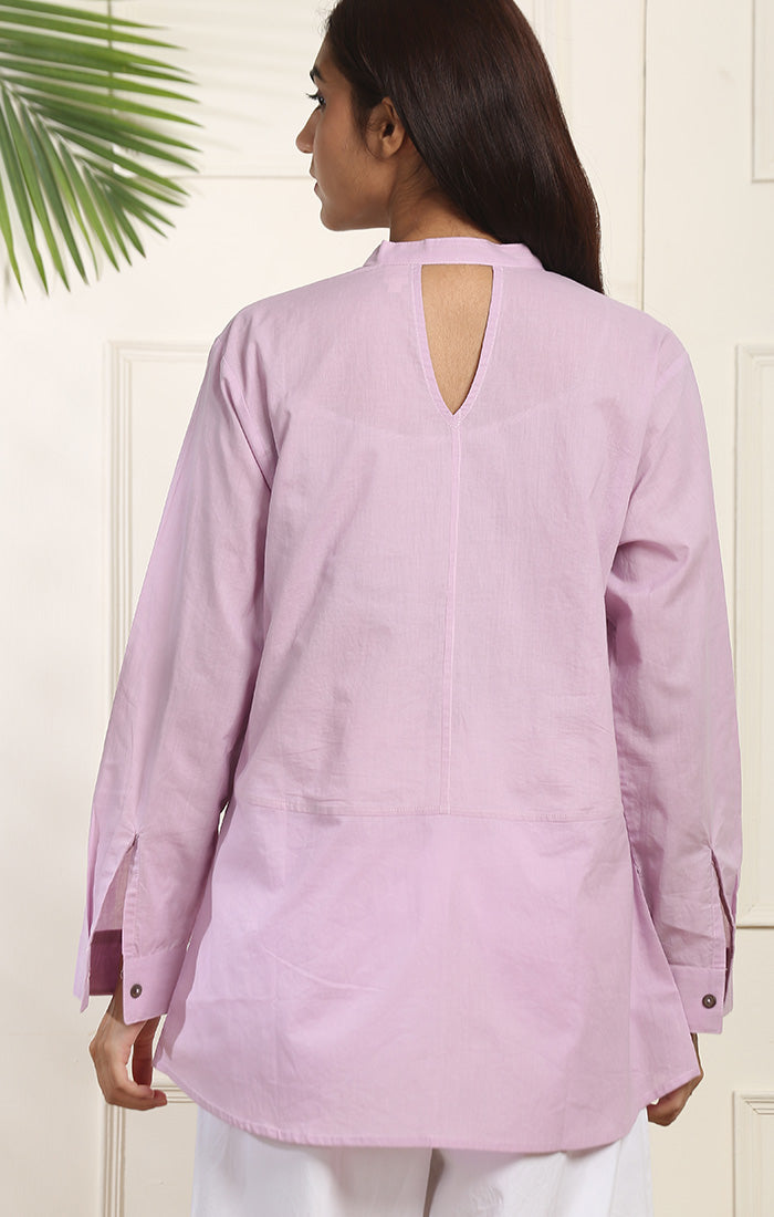 Handwoven Mul Shirt  - Lavender or white