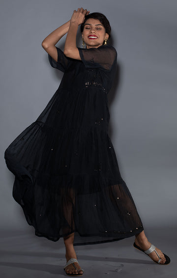 Tiered Maxi Dress - Black