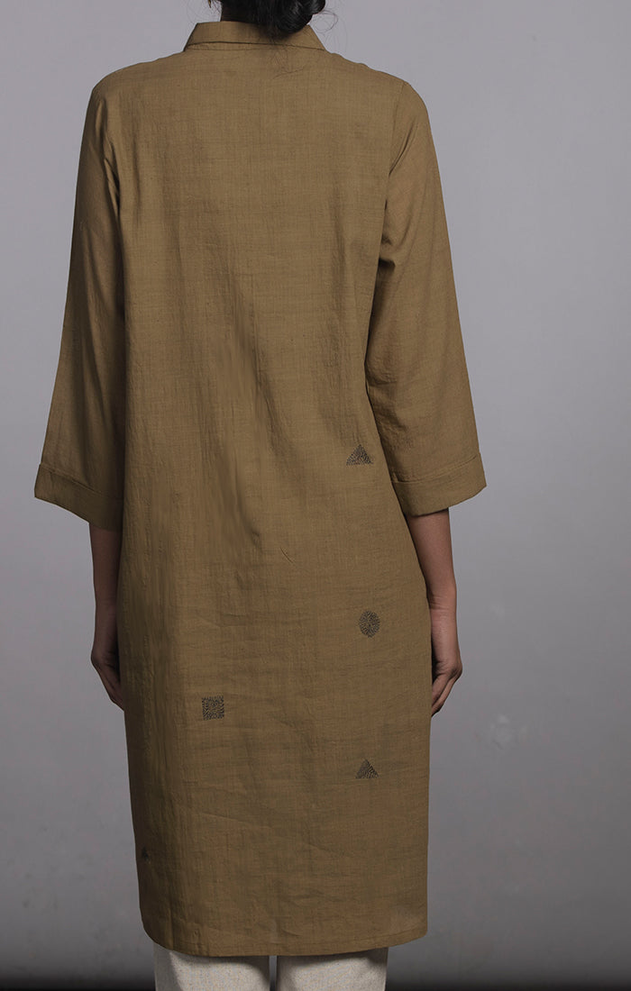 Khakhi Tunic Dress -  with pants