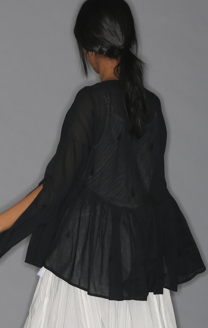 Kedia Top - Black with skirt