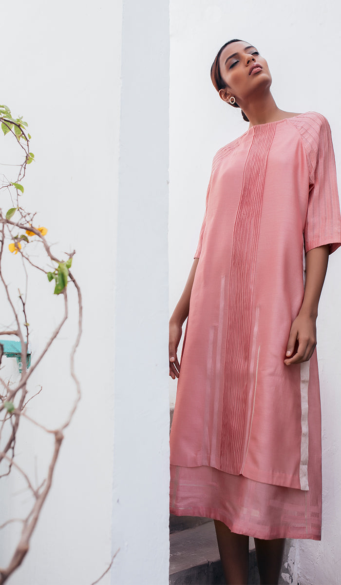 Two layered Dress/Tunic in Dusty Pink