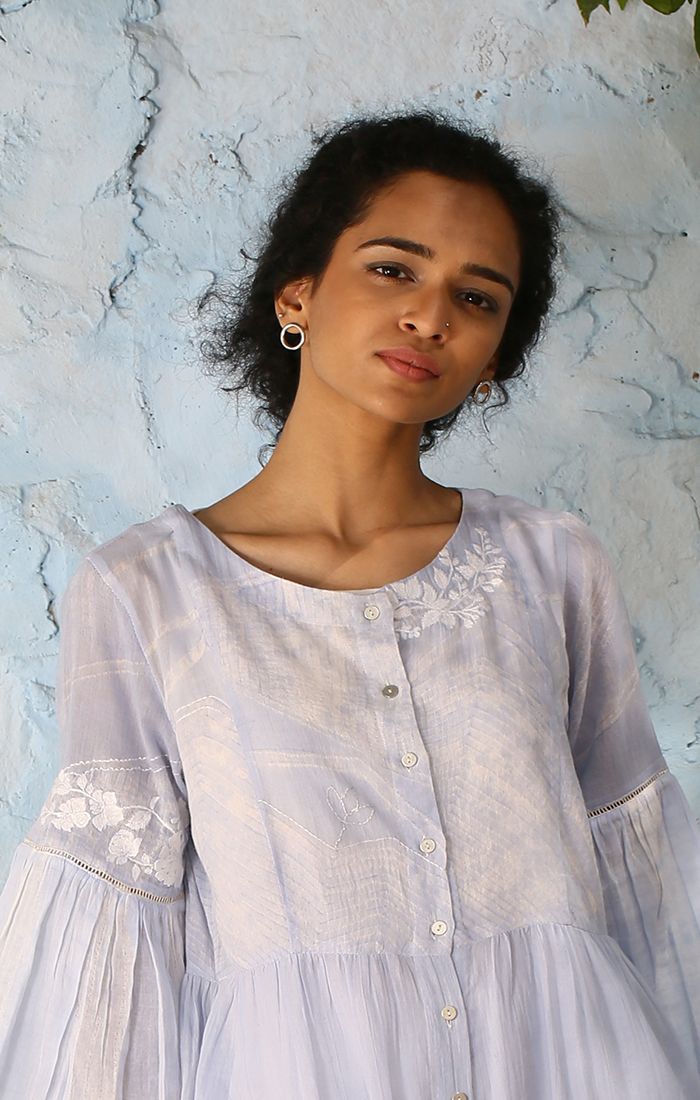 Powder Blue Tunic Dress Sleeve – Ihaworld
