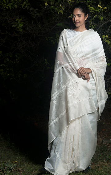 Into the Woods Saree with Blouse - Ivory
