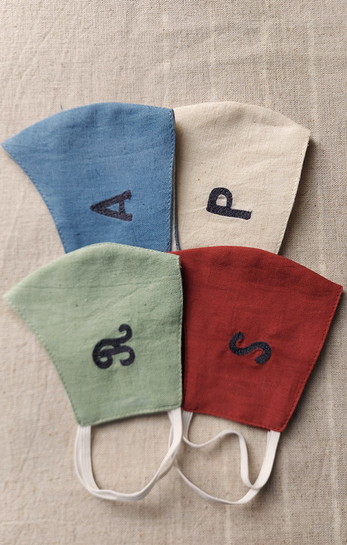 Alphabet/Name Tag pack of 4 Cotton Cloth Mask - All Age Groups