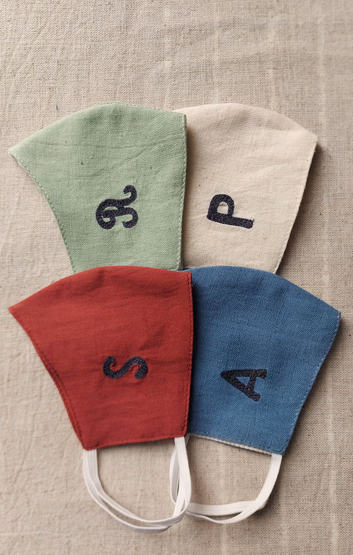 Alphabet/Name Tag pack of 4 Cotton Cloth Mask - All Age Groups