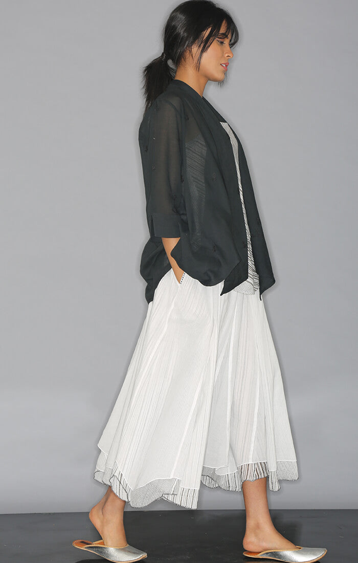 Black Overlay with Slip and Skirt