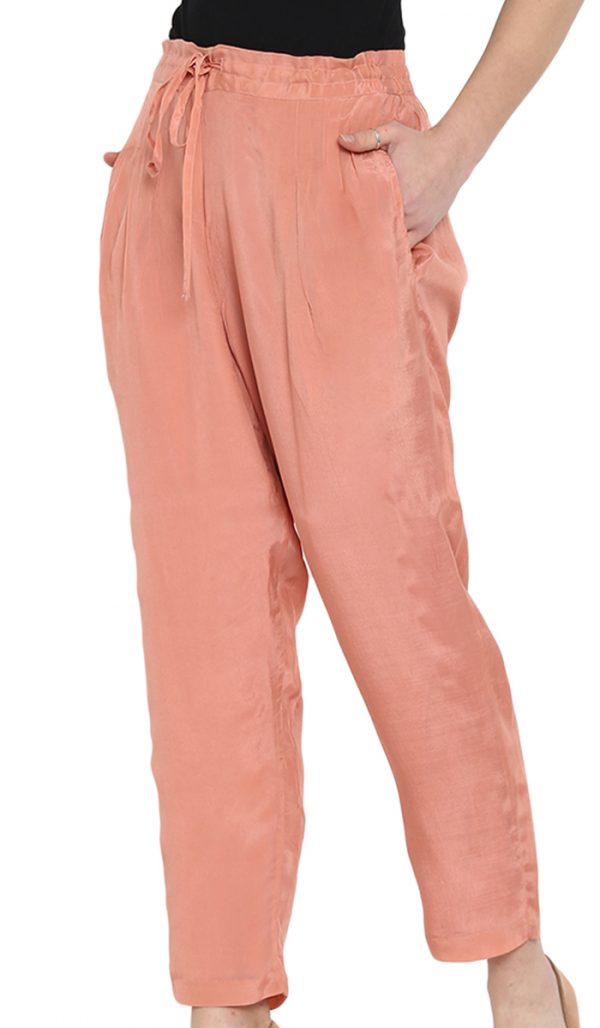 Silk Pants Teal/Pink/Charcoal