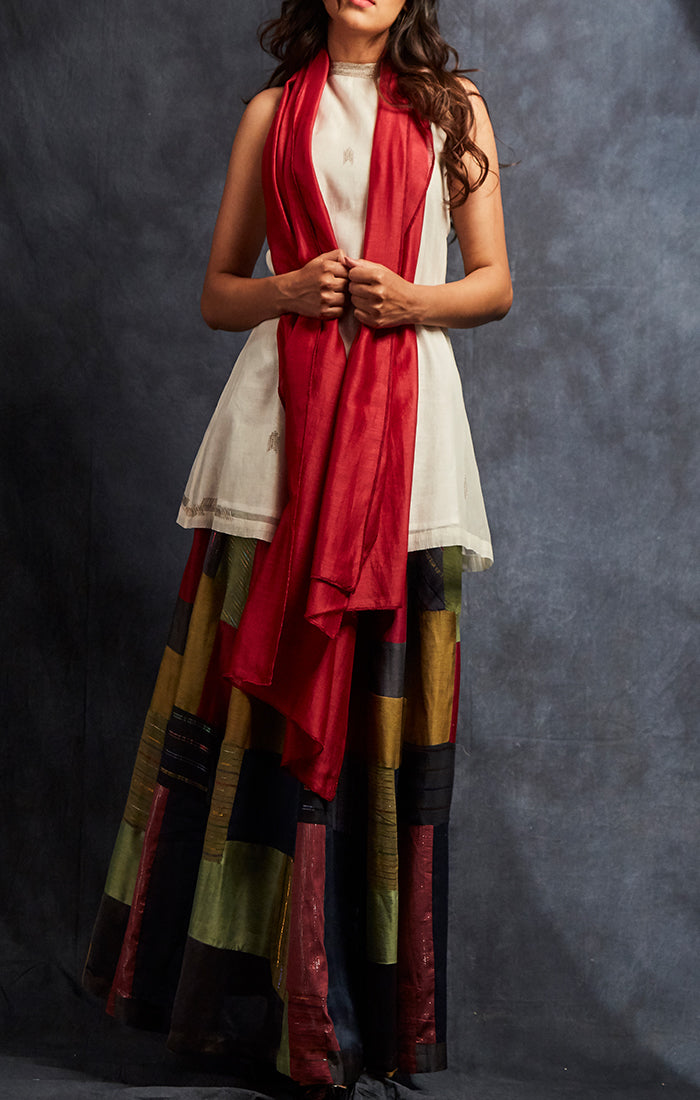 Boro skirt with Halter Neck top and Stole