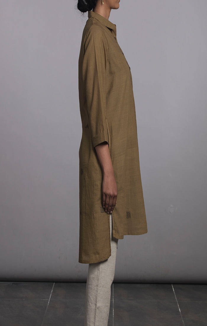 Khakhi Tunic Dress -  with pants