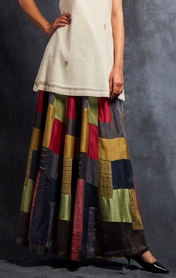 Boro skirt with Halter Neck top and Stole